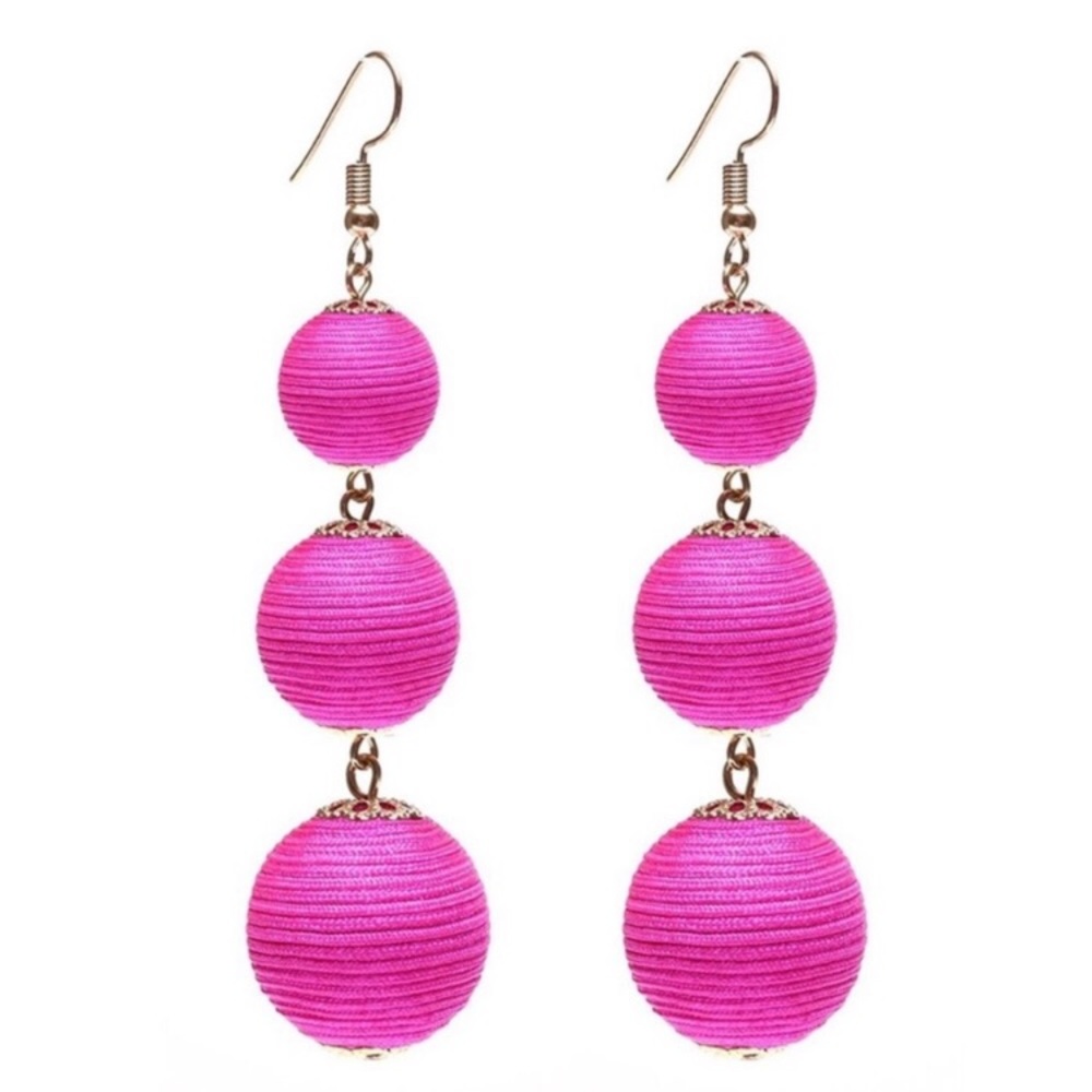 BaubleBar hot pink Crispin Ball Drop earrings - Picture 1 of 1